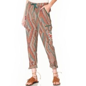 Double D Ranch Stolen Ponies Embroidered Casual Cargo Pants Size Large